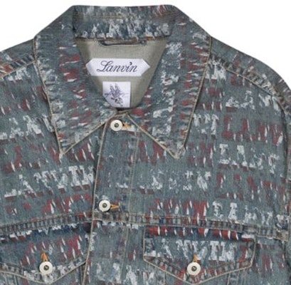 ランバン SS24 ロゴプリント デニムジャケット インディゴブルー RU-JA0137-D082-P24 Shop ランバン SS24 ロゴプリント デニムジャケット インディゴブルー RU-JA0137-D082-P24