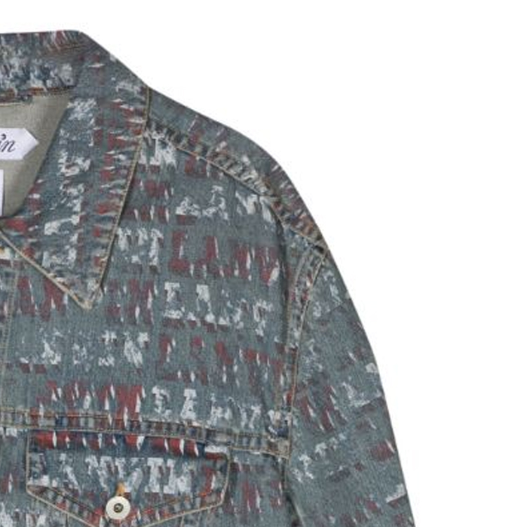 Purchase ランバン SS24 ロゴプリント デニムジャケット インディゴブルー RU-JA0137-D082-P24