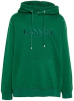 Lanvin SS24 Oversized Hoodie with Letter Logo Embroidery in Green. RM-HO0009-J210-P24474 Lanvin SS24 Oversized Hoodie with Letter Logo Embroidery in Green. RM-HO0009-J210-P24474
