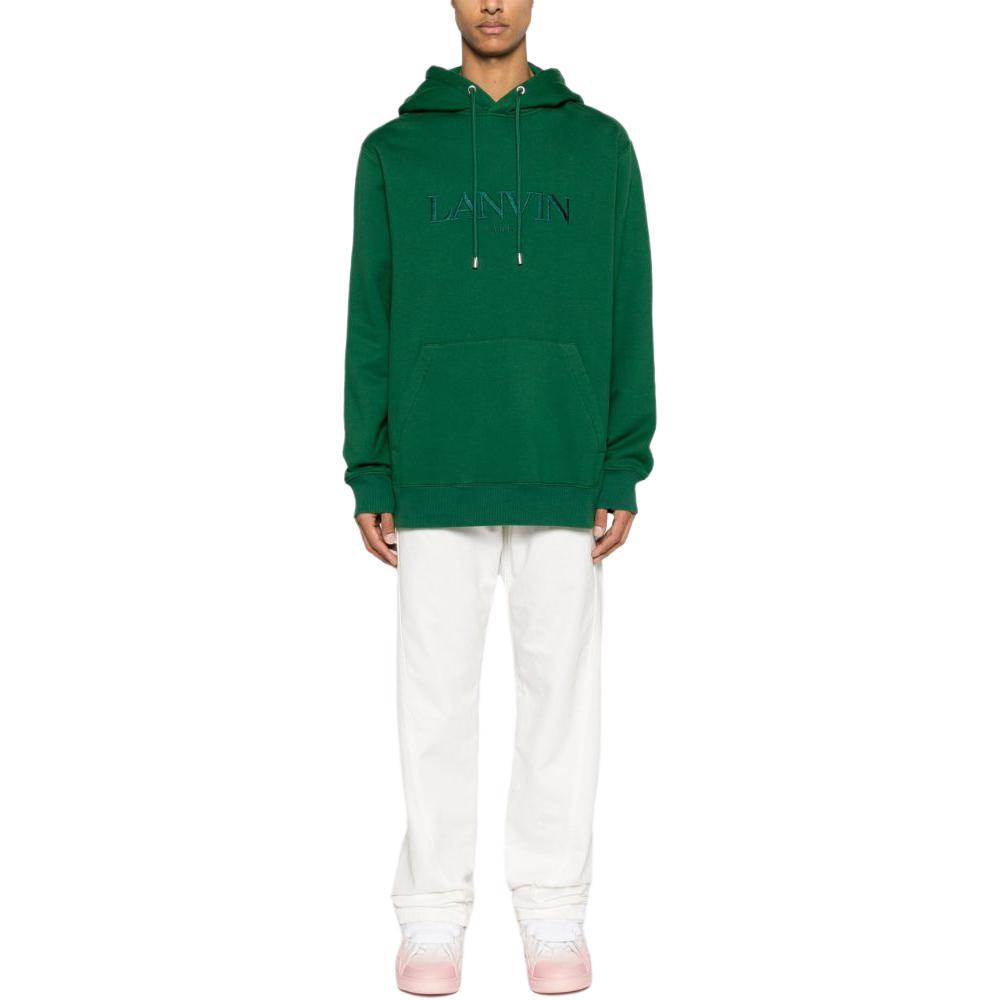 Lookbook Lanvin SS24 Hoodie Oversized Warna Hijau dengan Bordir Logo Huruf. RM-HO0009-J210-P24474