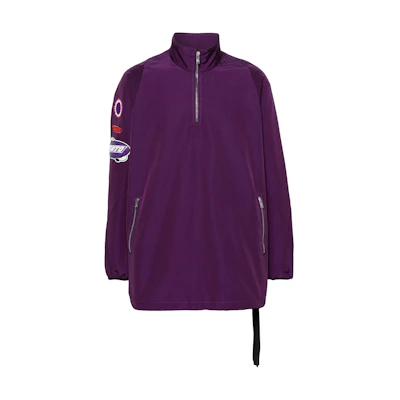 Lanvin SS24 Purple Logo Patch Loose High Neck Jacket. RM-OU0011-5920-P24750