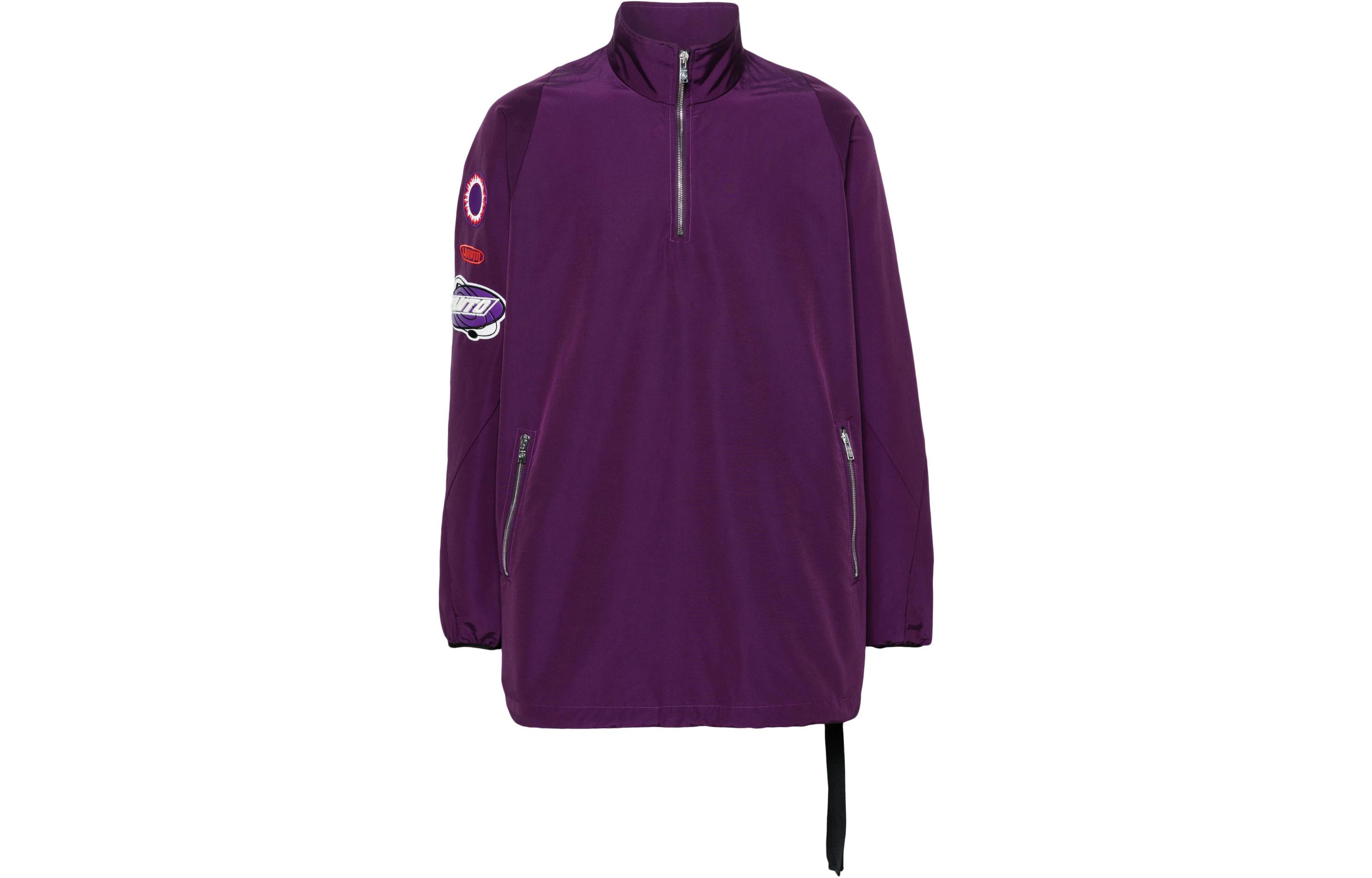 Order 랑방 SS24 퍼플 로고 패치 루즈 하이넥 재킷. RM-OU0011-5920-P24750