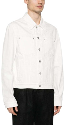 ランバン SS24 ホワイトデニムジャケット ロゴパッチ付き、シングル、リラックスフィット RM-JA0003-D076-P24 Purchase ランバン SS24 ホワイトデニムジャケット ロゴパッチ付き、シングル、リラックスフィット RM-JA0003-D076-P24