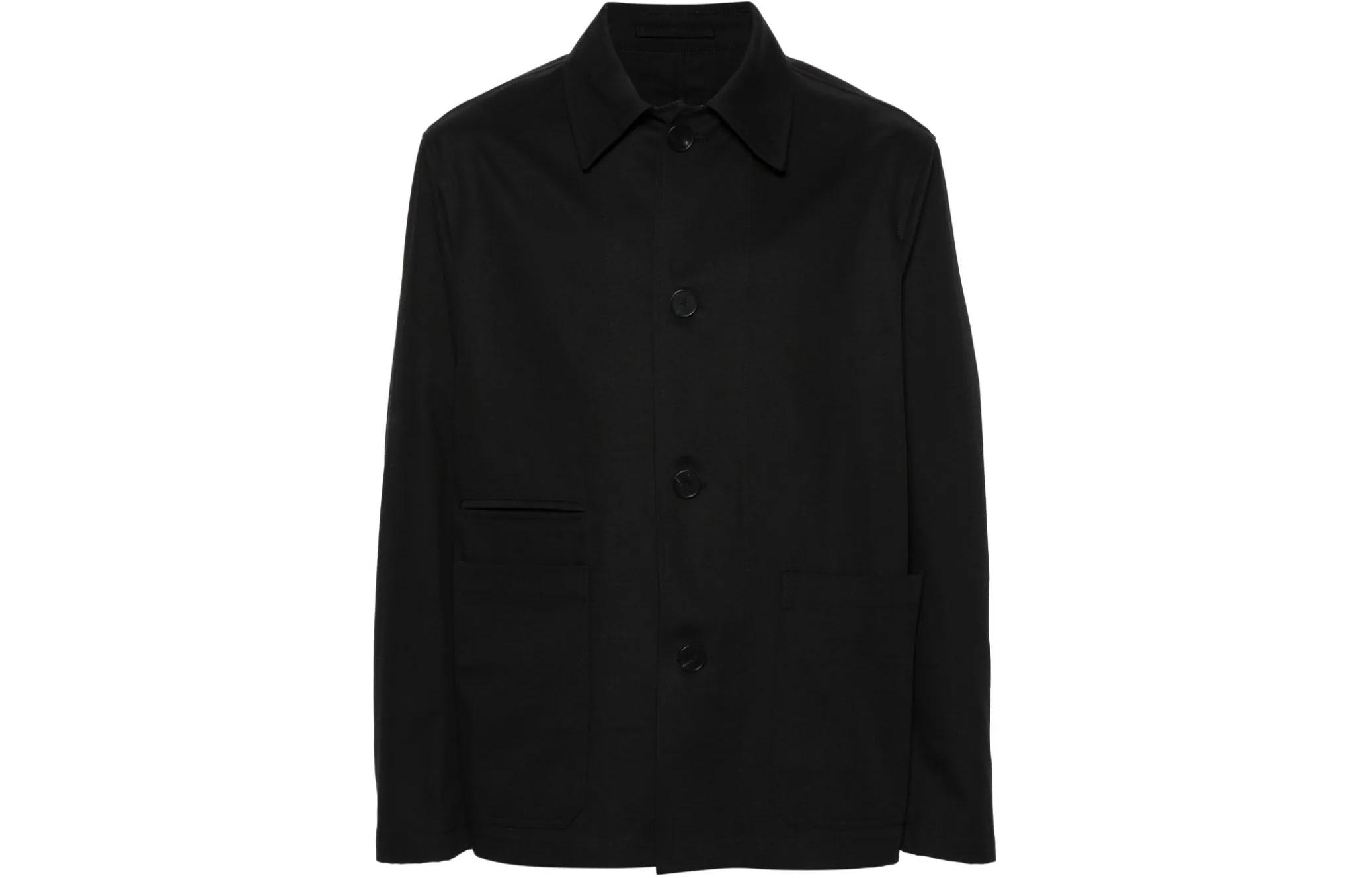 Lanvin SS24 Black Solid Single-Breasted Long-Sleeve Jacket RM-OU0006-5793-P2410