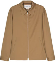 Lanvin SS24 Cedar Brown Solid Zip-Up Collared Casual Jacket RM-OU0007-5857-P24 Lanvin SS24 Cedar Brown Solid Zip-Up Collared Casual Jacket RM-OU0007-5857-P24