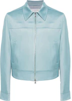 Lanvin SS24 Floral Appliqué Zip Jacket Pink Blue RM-OU9009-5924-E24 Lanvin SS24 Floral Appliqué Zip Jacket Pink Blue RM-OU9009-5924-E24
