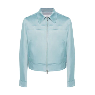 Lanvin SS24 Floral Appliqué Zip Jacket Pink Blue RM-OU9009-5924-E24