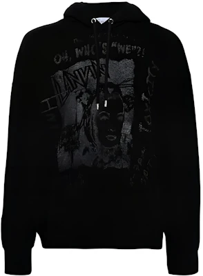 Lanvin SS24 Letter Print Loose Fit Hoodie - Black RU-HO0005-J117-P2410 Buy Lanvin SS24 Letter Print Loose Fit Hoodie - Black RU-HO0005-J117-P2410