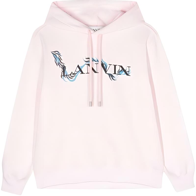 Lanvin SS24 Letter Print Pink Hoodie Unisex RWHO0003J109P24