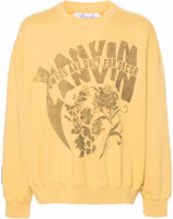 Lanvin SS24 Logo Print Yellow Crewneck Long Sleeve Sweatshirt Men RU-SS0016-J120-P24 Lanvin SS24 Logo Print Yellow Crewneck Long Sleeve Sweatshirt Men RU-SS0016-J120-P24