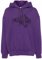 Lanvin SS24 Purple Distressed Logo Print Oversized Hoodie RU-HO0005-J124-P24 Lanvin SS24 Purple Distressed Logo Print Oversized Hoodie RU-HO0005-J124-P24
