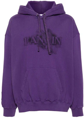 Lanvin SS24 Purple Distressed Logo Print Oversized Hoodie RU-HO0005-J124-P24 Buy Lanvin SS24 Purple Distressed Logo Print Oversized Hoodie RU-HO0005-J124-P24