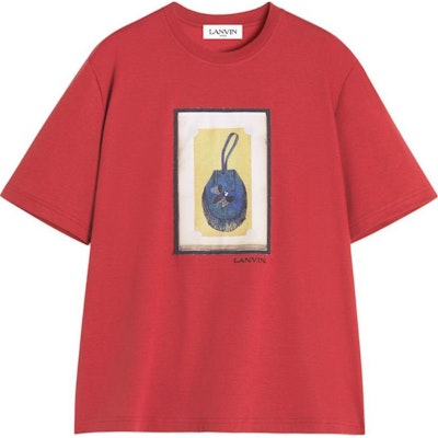 Lanvin SS24 Kaos Pria Lengan Pendek Logo Huruf Merah. RM-TS0010-J153-A24 Buy Lanvin SS24 Kaos Pria Lengan Pendek Logo Huruf Merah. RM-TS0010-J153-A24