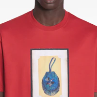 Details for Lanvin 男士紅色字母印花短袖T恤 SS24款式 RM-TS0010-J153-A24