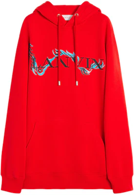 Lanvin SS24 Red Letter Print Loose Fit Hoodie Unisex RU-HO0009-J109-P24340 Buy Lanvin SS24 Red Letter Print Loose Fit Hoodie Unisex RU-HO0009-J109-P24340
