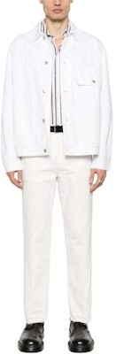 蓝文 SS24 男士纯色中腰直筒白色牛仔裤 RM-TR0119-D076-P2401 Lookbook 蓝文 SS24 男士纯色中腰直筒白色牛仔裤 RM-TR0119-D076-P2401