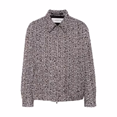 Lanvin SS24 Tweed Double-zip Jacket for Men in Chestnut Brown RM-OU0021-5966-3920