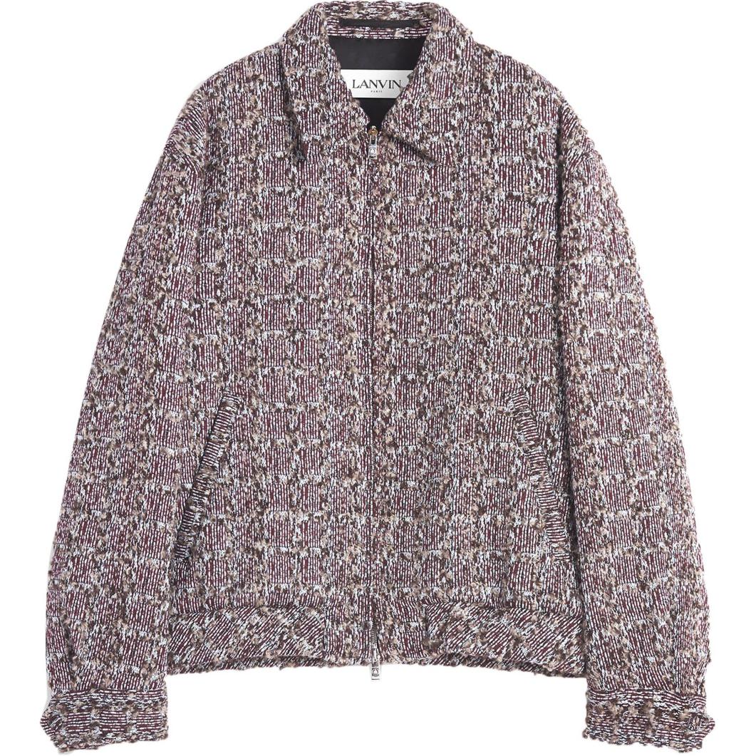 Lanvin SS24 Tweed Zip-Up Jacket Men’s Brown RM-OU0021-5966-A24