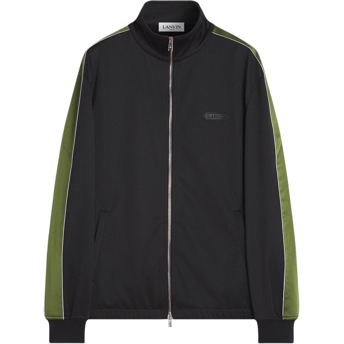 Lanvin Striped Stand Collar Zip-Up Jacket Black RM-JA0057-5583-A2410