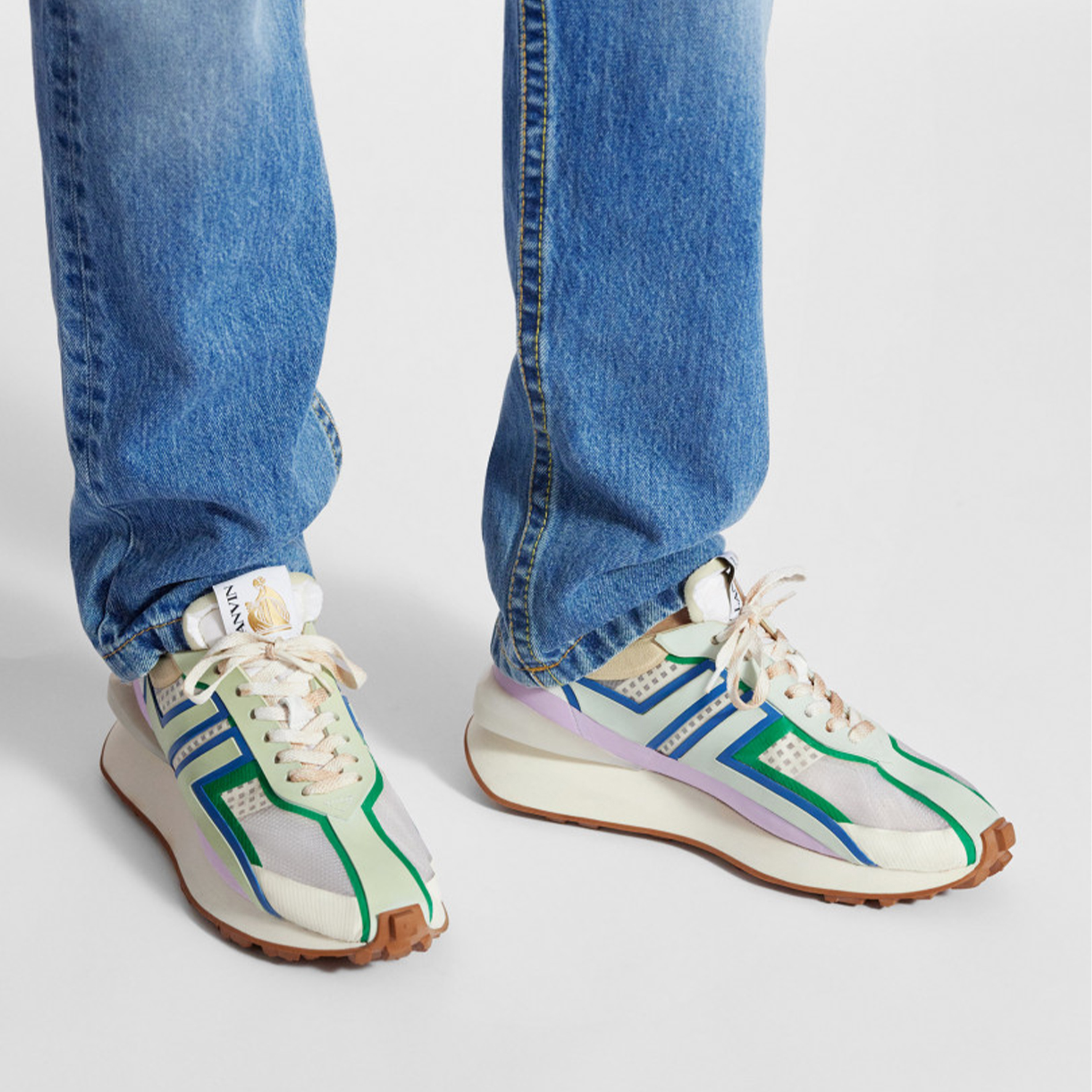 Lanvin Textured Fabric Sneakers 'Beige' 圖 6