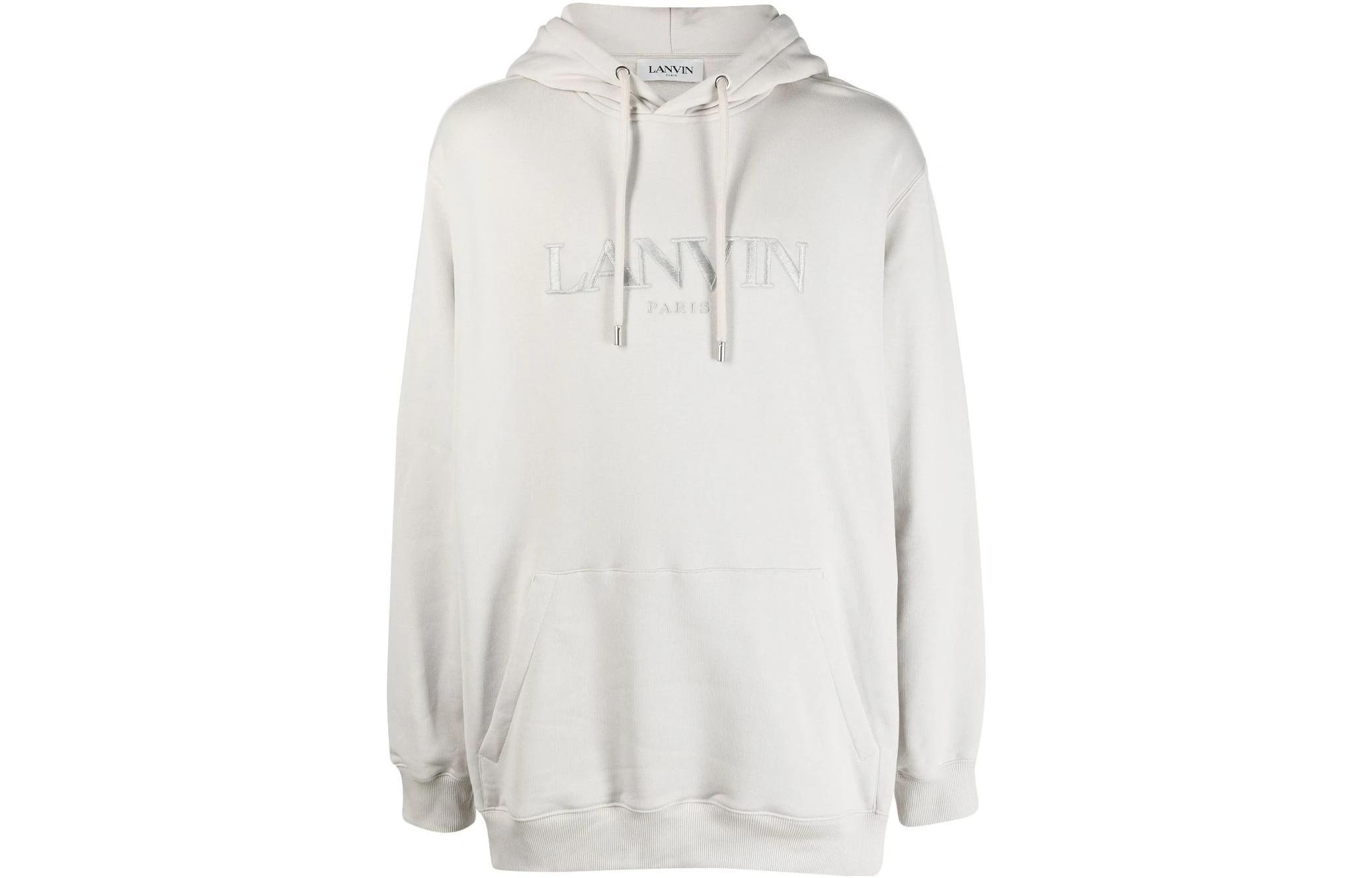 Lanvin White Oversized Hoodie with Logo Embroidery RMHO0009J210A2304