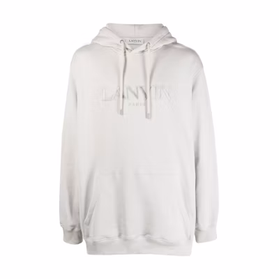 Lanvin White Oversized Hoodie with Logo Embroidery RMHO0009J210A2304