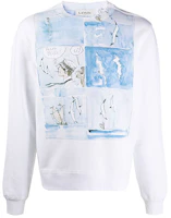Lanvin White Pullover Hoodie with Cartoon Print RM-JE0051-JR19-H20 Lanvin White Pullover Hoodie with Cartoon Print RM-JE0051-JR19-H20