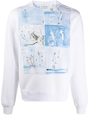 Lanvin White Pullover Hoodie with Cartoon Print RM-JE0051-JR19-H20 Buy Lanvin White Pullover Hoodie with Cartoon Print RM-JE0051-JR19-H20