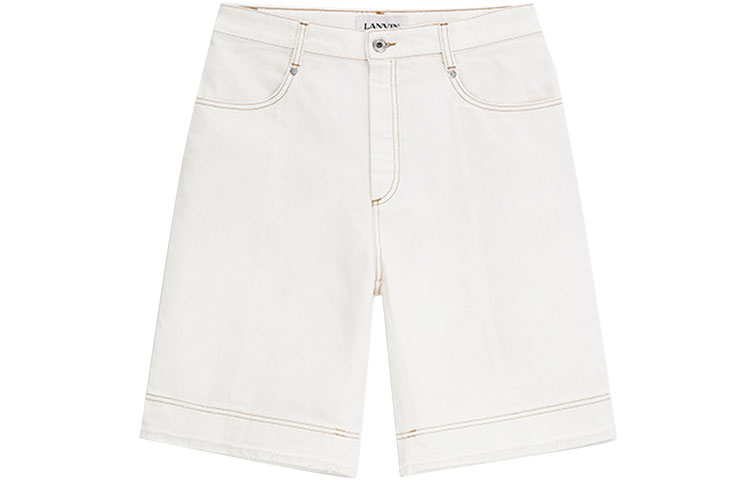 Order Lanvin Jeans Putih Straight-Leg Bahan Katun Distressed. RM-TR0086-D001-A21