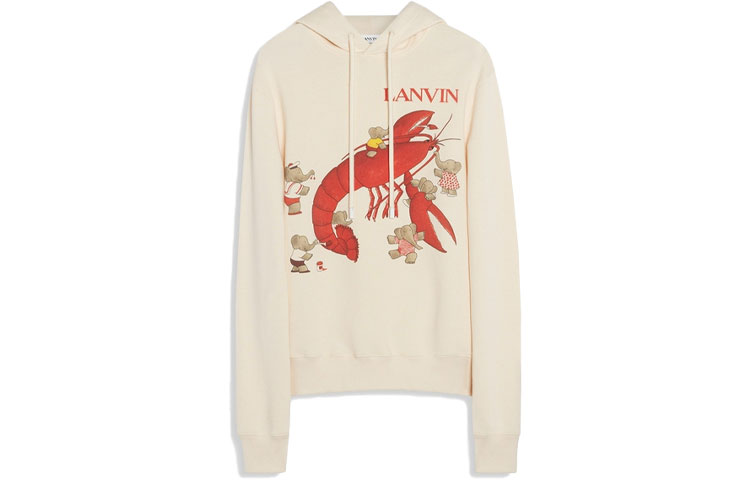 Lanvin Babar the Elephant & Lobster Hoodie Unisex Off-White RM-HO0001-J029-E21