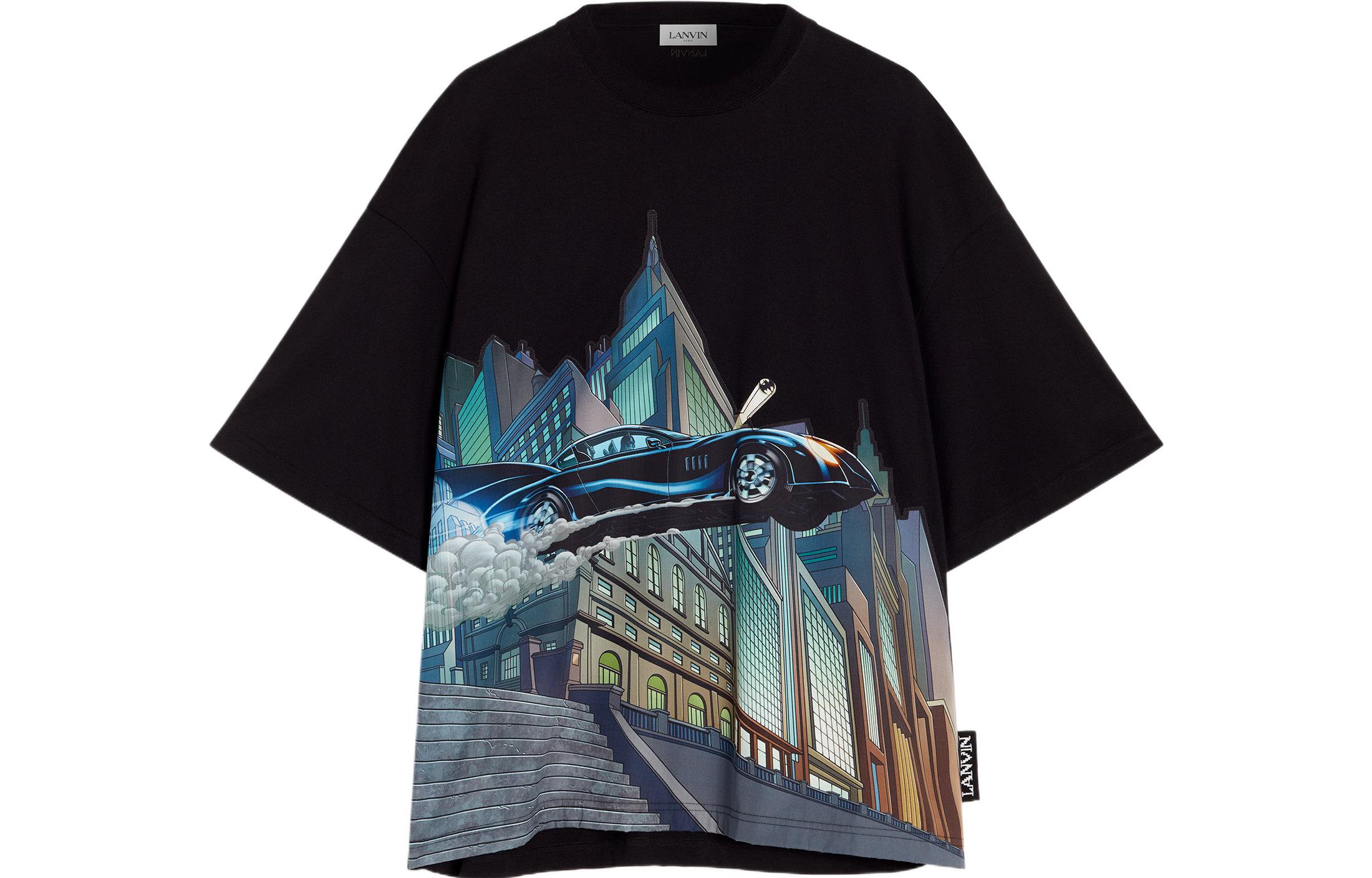 Lanvin x Batman SS22 Batmobile Graphic Crewneck Black  T-Shirt. RM-TS0009-J234-E2210