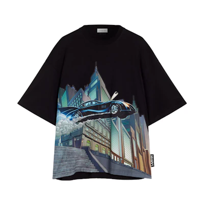Lanvin Batman SS22 Batmobile Graphic Crewneck Black T-Shirt. RM-TS0009-J234-E2210