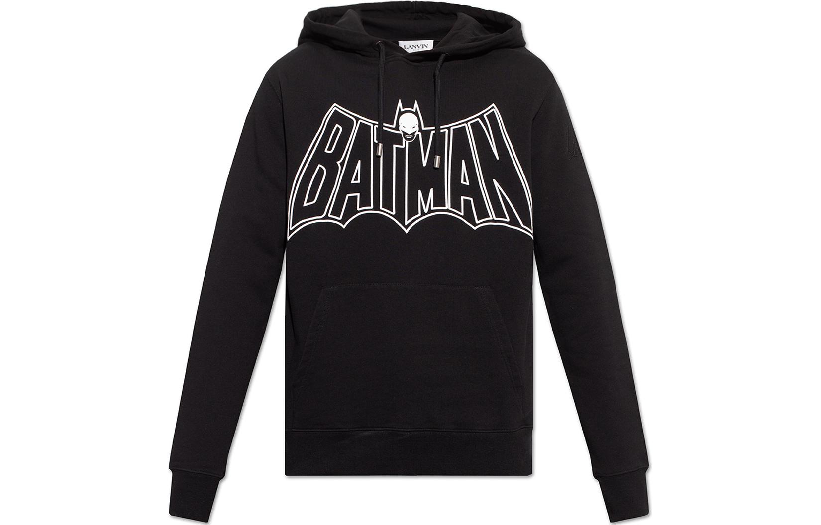 Lanvin Batman SS22 Black Hoodie Plain Letter Print Long Sleeve RM-HO001-0J222-E22-10