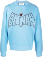 Lanvin x Batman SS22 Blue Letter Print Crewneck Sweatshirt Mens Long Sleeve RM-SS0001-J222-E22 Lanvin x Batman SS22 Blue Letter Print Crewneck Sweatshirt Mens Long Sleeve RM-SS0001-J222-E22