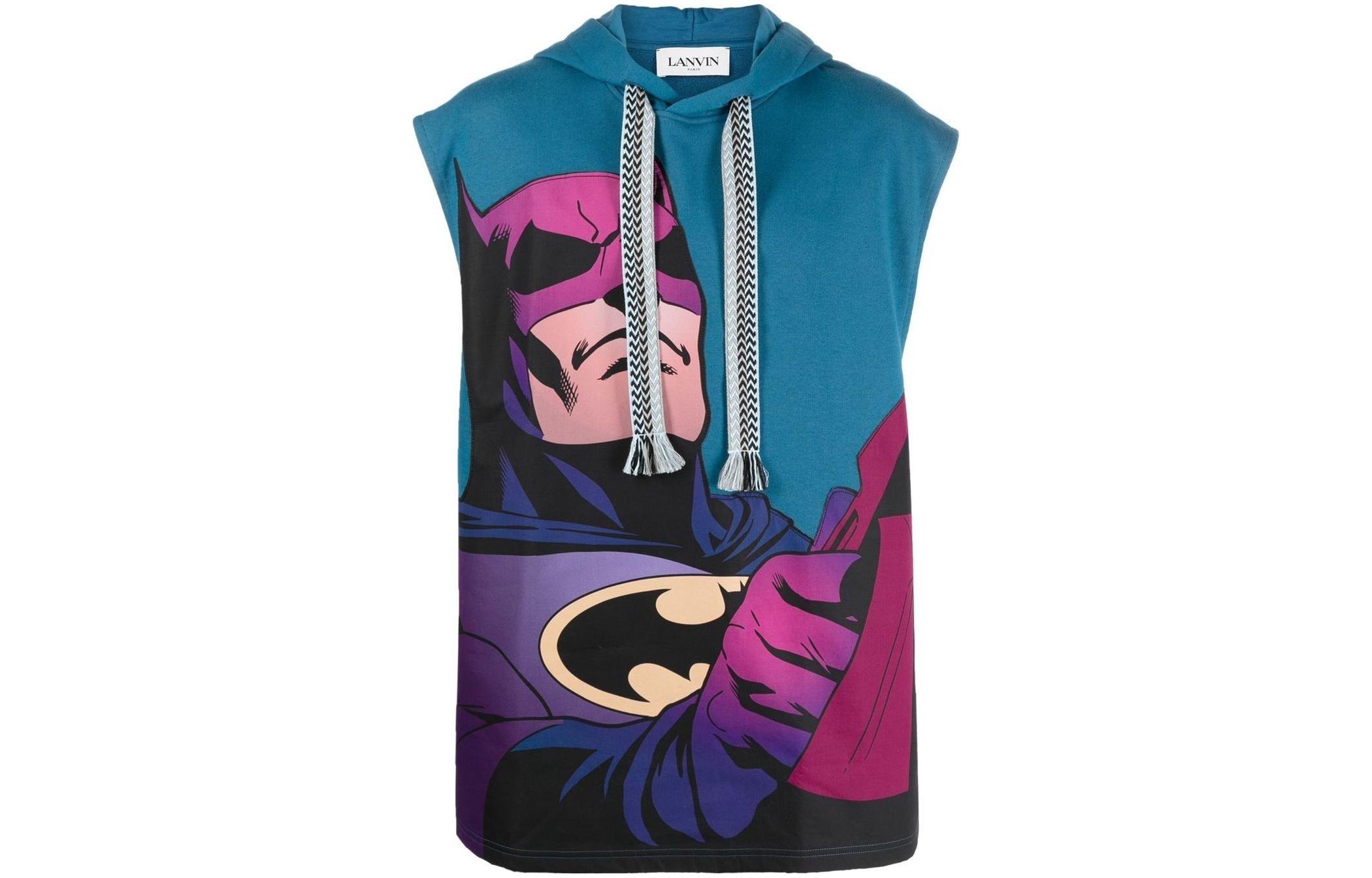 Lanvin Batman SS22 Graphic Sleeveless Hoodie Blue () RM-HO0007-J219-E22