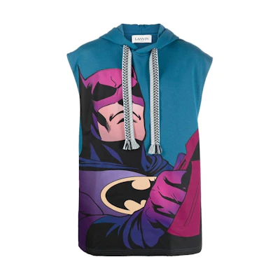 Lanvin Batman SS22 Graphic Sleeveless Hoodie Blue () RM-HO0007-J219-E22