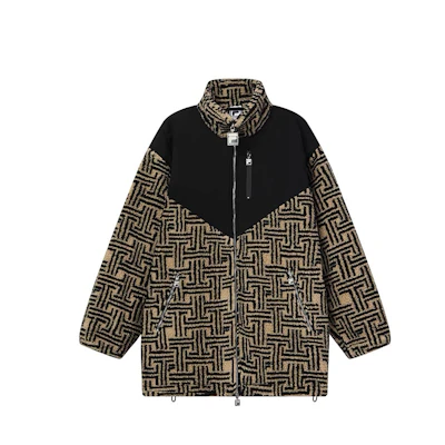 Lanvin FILA FW21 Logo Color Block Jacket Beige/Black RM-OU0031-5085-H