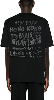 Camiseta Negra Relajada Lanvin x Future SS24 con Logo Graffiti para Hombre. RU-TS0037-J117-P24 Shop Camiseta Negra Relajada Lanvin x Future SS24 con Logo Graffiti para Hombre. RU-TS0037-J117-P24