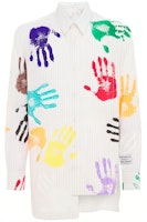 Lanvin x Gallery Dept. FW21 Colorful Handprint Asymmetric Stripe Shirt White 74I-Y83003 Lanvin x Gallery Dept. FW21 Colorful Handprint Asymmetric Stripe Shirt White 74I-Y83003