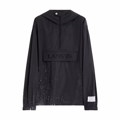 Lanvin Gallery Dept. II Embroidered Logo Hoodie Jacket Black RM-JAG038-4825-P22S1