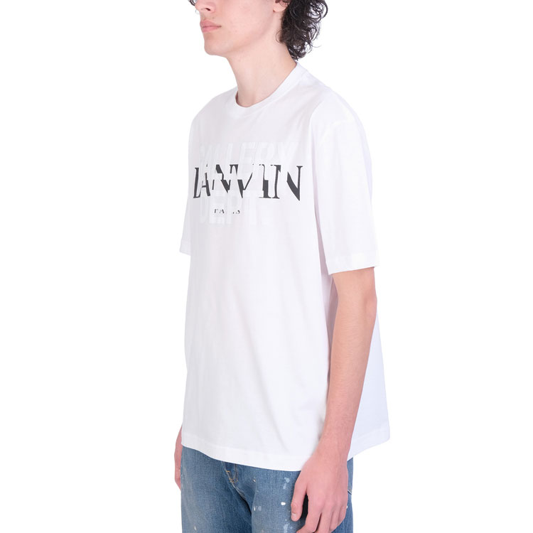 Details for Lanvin x Gallery Dept. Camiseta Blanca Cuello Redondo con Logo y Estampado. RU-TS0005-J091-E21-01
