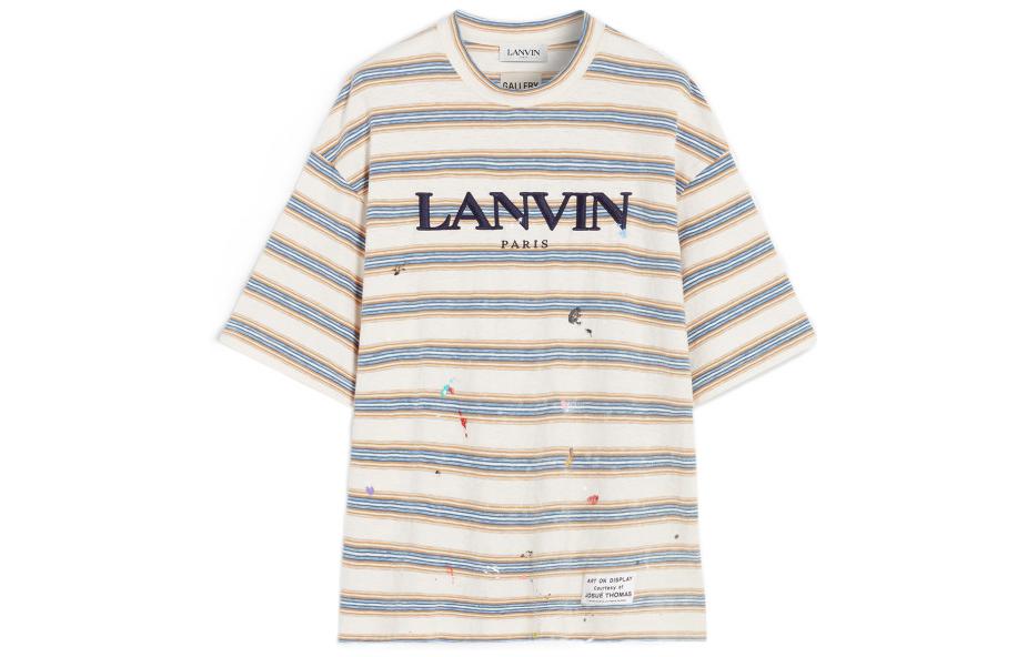 Order Lanvin x Gallery Dept. Kaos Crewneck Logo Bordir Garis Beige. RM-TSG009-J043-P22S1