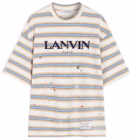 Order Lanvin x Gallery Dept. 刺繡條紋圓領T恤 卡其色 RM-TSG009-J043-P22S1