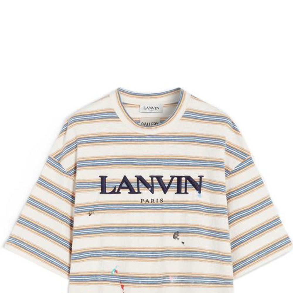 Details for Lanvin x Gallery Dept. Kaos Crewneck Logo Bordir Garis Beige. RM-TSG009-J043-P22S1