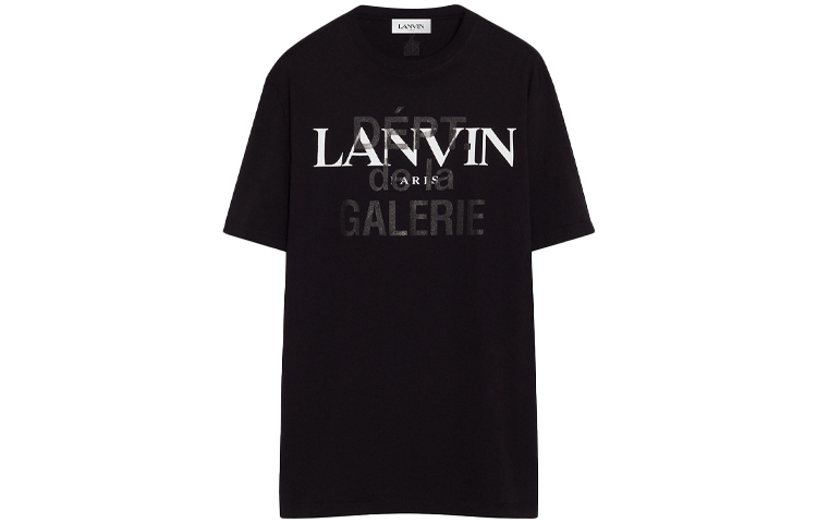 Lanvin x Gallery Dept. Logo Relaxed Fit Crewneck T-Shirt Black Tee. RU-TS0005-J090-E2110