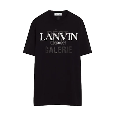 Lanvin Gallery Dept. Logo Relaxed Fit Crewneck T-Shirt Black Tee. RU-TS0005-J090-E2110