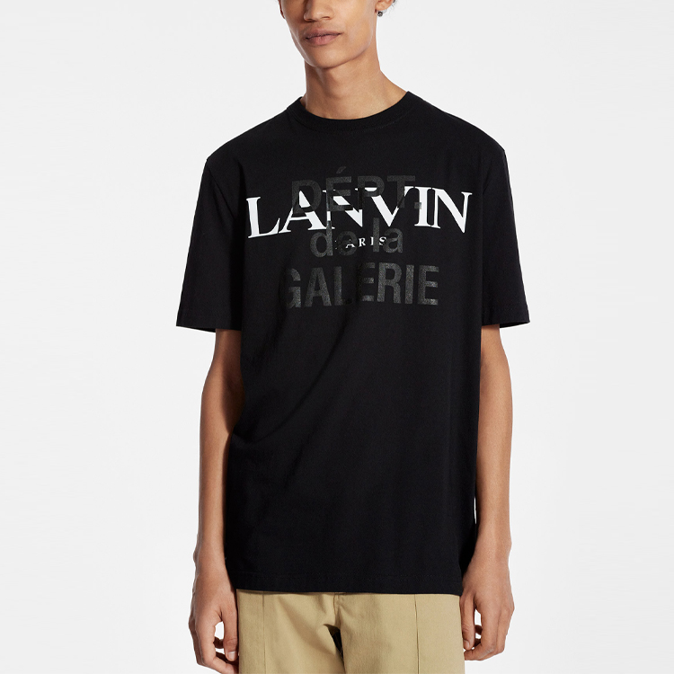 Purchase Lanvin x Gallery Dept. Logo 寬鬆版型黑色圓領短袖T恤。 RU-TS0005-J090-E2110
