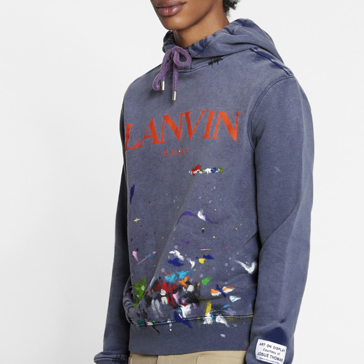 Sizing Lanvin x Gallery Dept. Splatter Logo Blue Hoodie Casual Wear. RM-HO0001-J093-E2129