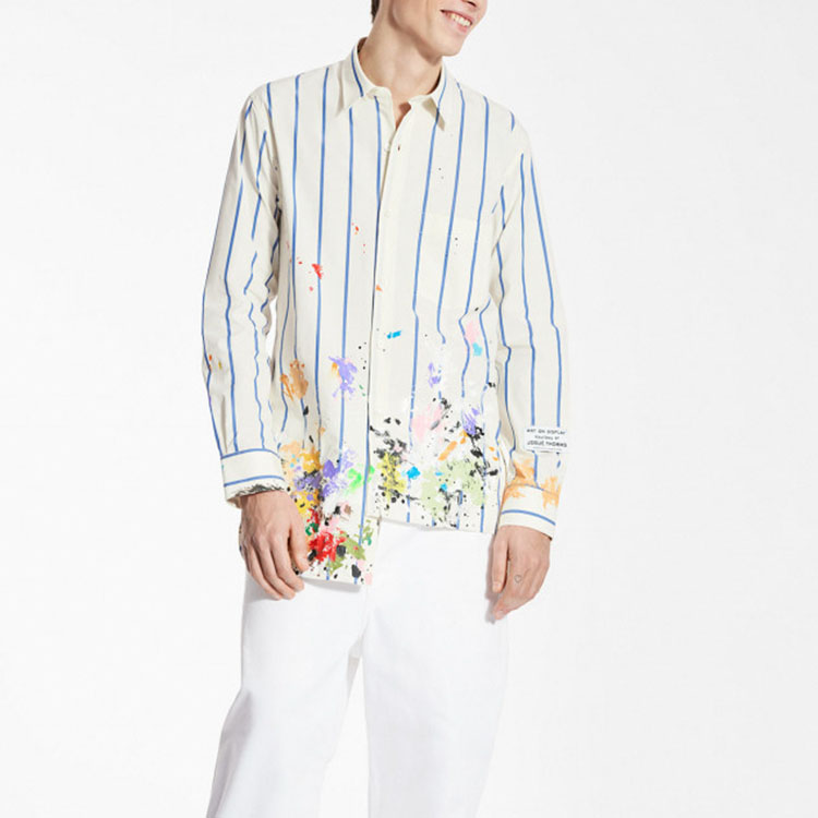 Lookbook Camiseta Manga Larga Lanvin x Gallery Dept. Splatter Protección Solar Blanca Hombre. RM-SI0511-5036-E210020