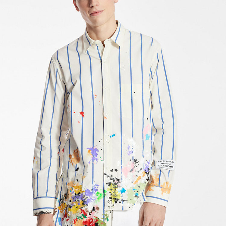 Details for Camiseta Manga Larga Lanvin x Gallery Dept. Splatter Protección Solar Blanca Hombre. RM-SI0511-5036-E210020